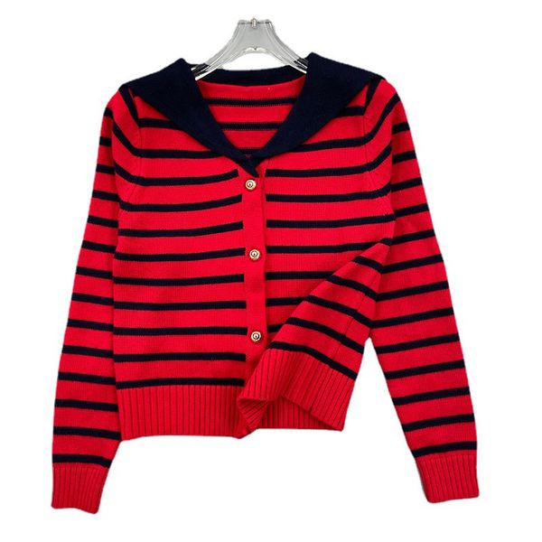 womens sweaters designer 2023 womens luxury knitted striped navy collar single breasted short style cardigan women coat thin spring long-sle, White;black
womens sweaters designer 2023 womens luxury knitted striped navy collar single breasted short style cardigan women coat thin spring long-sle, White;black