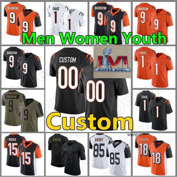 2023 custom 1 ja'marr chase 9 joe burrow jessie bates iii football bengal green joe mixon sam hubbard tee higgins geno atkins men', Black;red
2023 custom 1 ja'marr chase 9 joe burrow jessie bates iii football bengal green joe mixon sam hubbard tee higgins geno atkins men', Black;red