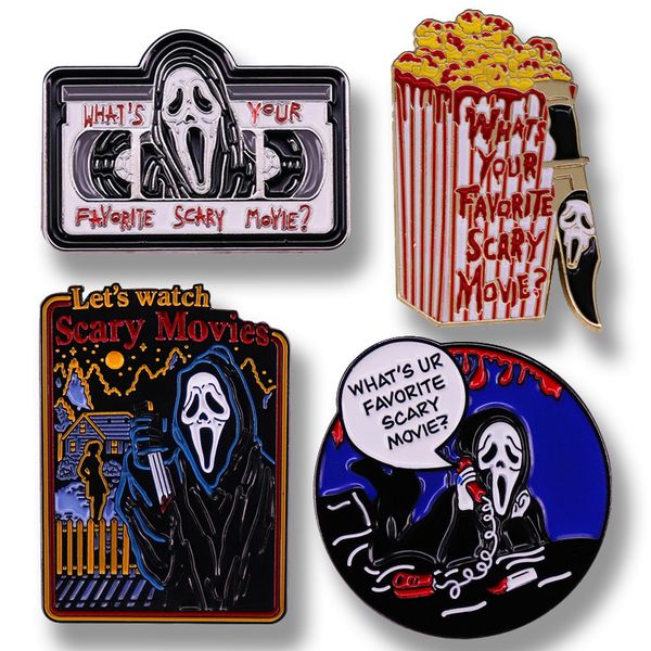 what's your favorite scary movie scream meme brooch enamel pin brooches metal badges lapel pins jacket jewelry accessories, Blue
what's your favorite scary movie scream meme brooch enamel pin brooches metal badges lapel pins jacket jewelry accessories, Blue