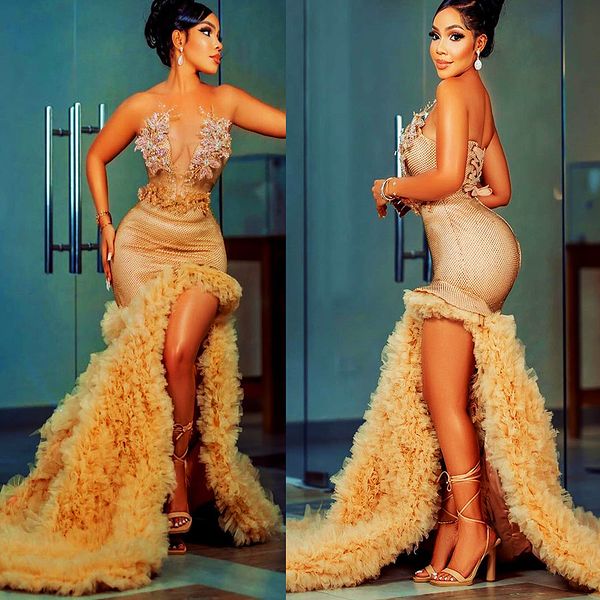 2023 arabic aso ebi gold mermaid prom dresses beaded crystals lace evening formal party second reception birthday engagement gowns dress zj2, Black
2023 arabic aso ebi gold mermaid prom dresses beaded crystals lace evening formal party second reception birthday engagement gowns dress zj2, Black