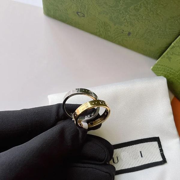 fashionable and exquisite wedding ring popular designer ring 18k gold plated classic quality jewelry accessories selected lovers gifts, Silver
fashionable and exquisite wedding ring popular designer ring 18k gold plated classic quality jewelry accessories selected lovers gifts, Silver