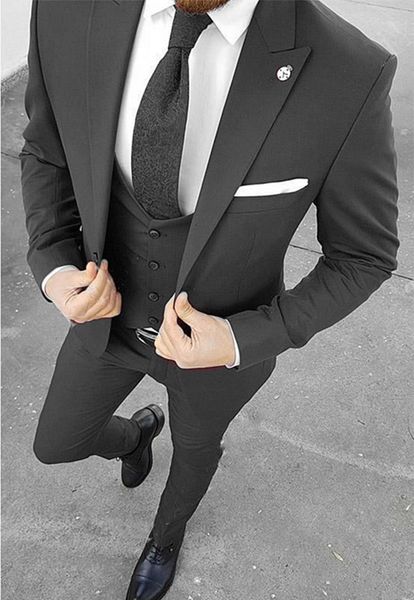 custom made men suits one button groom tuxedos peak lapel groomsmen wedding/prom/dinner man blazer jacket pants vest w836, Black;gray
custom made men suits one button groom tuxedos peak lapel groomsmen wedding/prom/dinner man blazer jacket pants vest w836, Black;gray