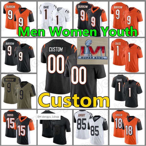 2023 custom 1 ja'marr chase 9 joe burrow jessie bates iii football bengal green joe mixon sam hubbard tee higgins geno atkins men', Black;red
2023 custom 1 ja'marr chase 9 joe burrow jessie bates iii football bengal green joe mixon sam hubbard tee higgins geno atkins men', Black;red