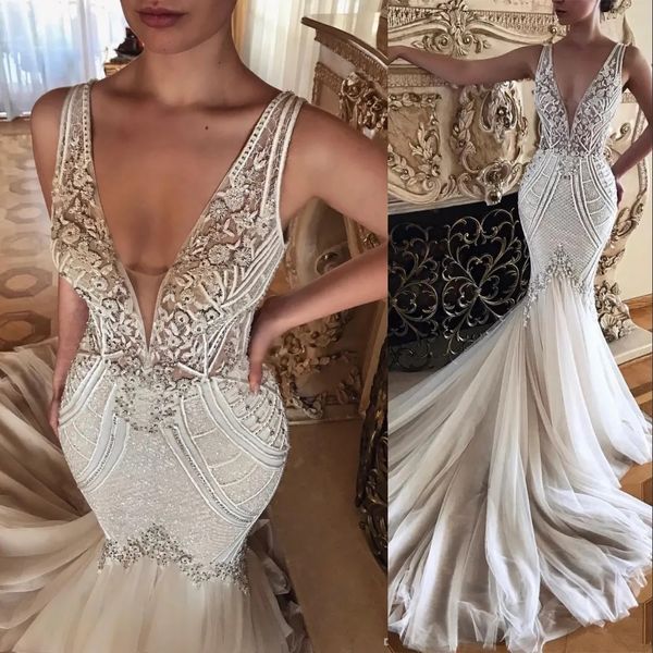 2023 designer mermaid wedding dresses bridal gown pearls crystals beaded v neck tulle lace applique ruffles custom made vestidos de novia pl, White
2023 designer mermaid wedding dresses bridal gown pearls crystals beaded v neck tulle lace applique ruffles custom made vestidos de novia pl, White