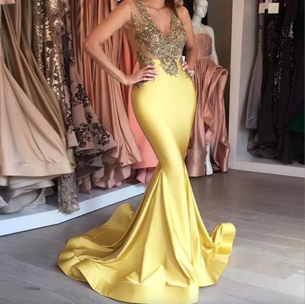 fashion lemon yellow evening dresses deep v-neck golden sequins sleeveless prom dress stunning sweep trian mermaid party dresses, Black
fashion lemon yellow evening dresses deep v-neck golden sequins sleeveless prom dress stunning sweep trian mermaid party dresses, Black
