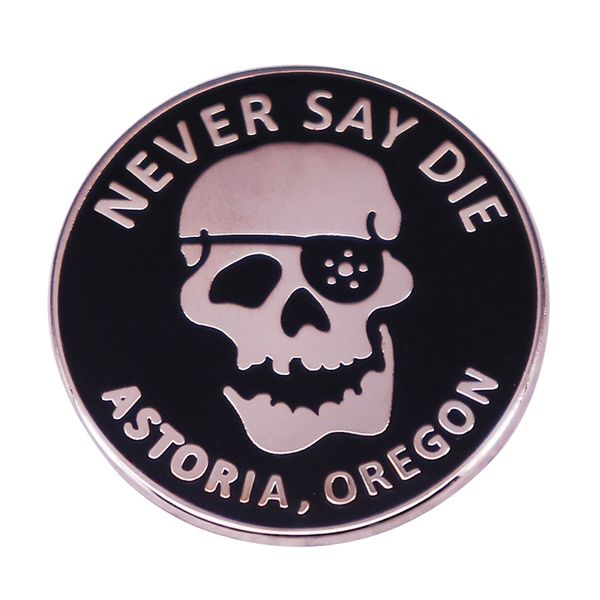 never say die astoria oregon lapel pin skull brooch badge cute anime movies games hard enamel pins collect metal cartoon brooch, Blue 
never say die astoria oregon lapel pin skull brooch badge cute anime movies games hard enamel pins collect metal cartoon brooch, Blue