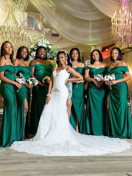 hunter green bridesmaid dresses off the shoulder long women split wedding party gown plus size evening dress, White;pink
hunter green bridesmaid dresses off the shoulder long women split wedding party gown plus size evening dress, White;pink
