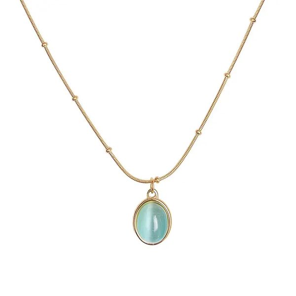 wholesale stainless steel necklace collarbone chain choker oval stone pendant necklace for women, Silver
wholesale stainless steel necklace collarbone chain choker oval stone pendant necklace for women, Silver