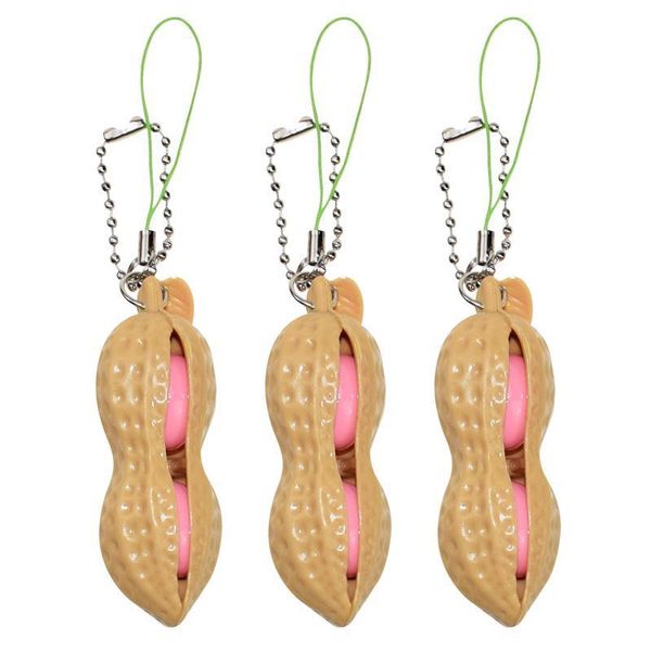 

Fidget Peanut Key Chain Funny Squeeze Toy Anti Stress Peanut Stress Relief Keychain Decompression Toys Anxiety Reliever