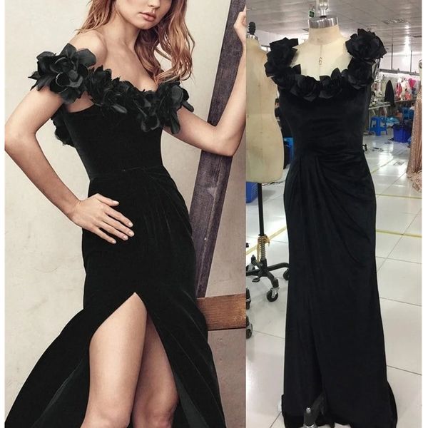 black velvet evening dresses bateau floor length hand made flower high split dress celebrity dress prom gowns pageant dress special occasion
black velvet evening dresses bateau floor length hand made flower high split dress celebrity dress prom gowns pageant dress special occasion
