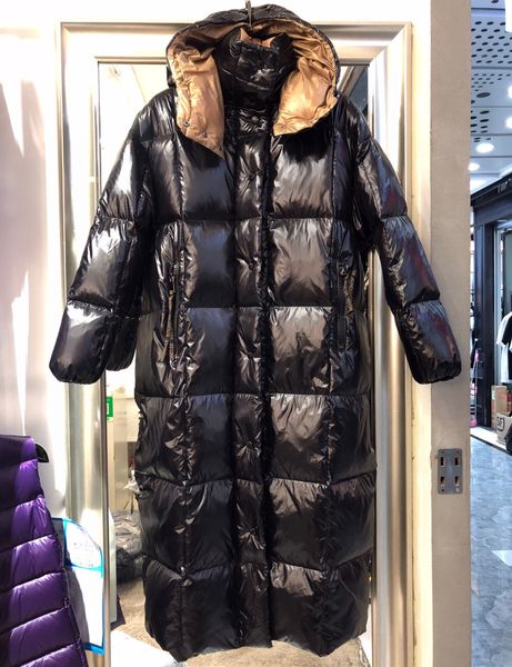 women long down parka thick warm hooded designer jacket winter coat, Black 
women long down parka thick warm hooded designer jacket winter coat, Black