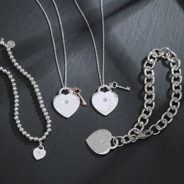 heart key necklace womens stainless steel couple pendant jewelry on the neck valentine day gift for girlfriend accessories wholesale with bo, Silver
heart key necklace womens stainless steel couple pendant jewelry on the neck valentine day gift for girlfriend accessories wholesale with bo, Silver