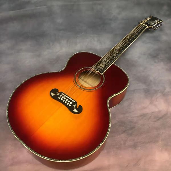 43 "12 string j200 series cherry red lacquered all abalone shell set acoustic guitar
43 "12 string j200 series cherry red lacquered all abalone shell set acoustic guitar