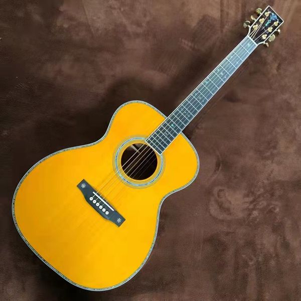 40 "all solid wood om42 series face yellow acoustic acoustic guitar 
40 "all solid wood om42 series face yellow acoustic acoustic guitar