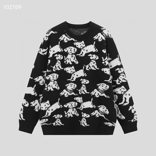 women men cotton sweater 2023 dogs sweater pullovers cotton black anti-ball jumper all match new, White;black
women men cotton sweater 2023 dogs sweater pullovers cotton black anti-ball jumper all match new, White;black