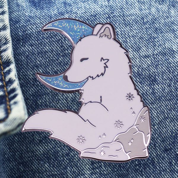 lovely shining moon and arctic fox brooch metal enamel lapel badge collect denim jacket backpack pin children fashion gifts, Blue
lovely shining moon and arctic fox brooch metal enamel lapel badge collect denim jacket backpack pin children fashion gifts, Blue
