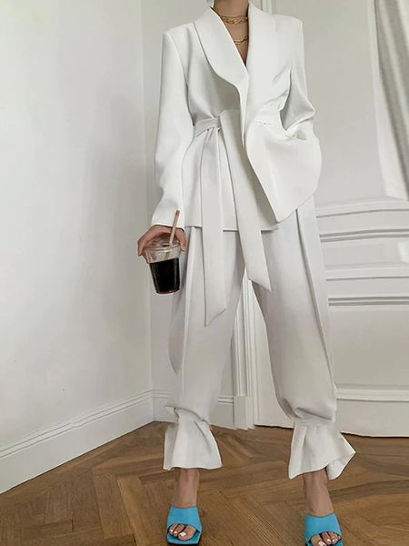 ootdstyle runway banquet wedding cocktail party blazer pant suits fashion women blazers harem pants trousers pants two pcs set t104, White
ootdstyle runway banquet wedding cocktail party blazer pant suits fashion women blazers harem pants trousers pants two pcs set t104, White