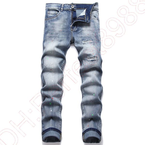 new jeans chino pants pant men's trousers stretch close-fitting slacks washed straight skinny embroidery patchwork ripped mens trend br, Blue
new jeans chino pants pant men's trousers stretch close-fitting slacks washed straight skinny embroidery patchwork ripped mens trend br, Blue