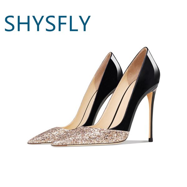 shysfly genuine leather dress shoes ladies pointed toes patchwork glitter stelletos elegence high heel plus size women pumps, Black
shysfly genuine leather dress shoes ladies pointed toes patchwork glitter stelletos elegence high heel plus size women pumps, Black