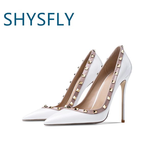 shysfly genuine leather dress shoes rivet ladies pointed toes mixed colors stelletos elegence white heels plus size women pumps, Black
shysfly genuine leather dress shoes rivet ladies pointed toes mixed colors stelletos elegence white heels plus size women pumps, Black