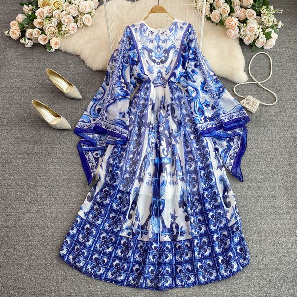 maxi dress women batwing sleeve blue and white porcelain printing bohemian vacation fashion designer summer dresses faldas 2023, Black;gray
maxi dress women batwing sleeve blue and white porcelain printing bohemian vacation fashion designer summer dresses faldas 2023, Black;gray