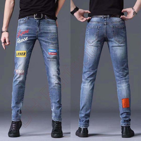 new jeans chino pants pant men's trousers stretch close-fitting slacks washed straight skinny embroidery patchwork ripped mens trend br, Blue
new jeans chino pants pant men's trousers stretch close-fitting slacks washed straight skinny embroidery patchwork ripped mens trend br, Blue