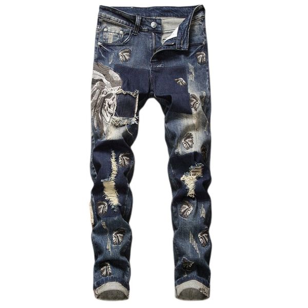 new jeans chino pants pant men's trousers stretch close-fitting slacks washed straight skinny embroidery patchwork ripped mens trend br, Blue
new jeans chino pants pant men's trousers stretch close-fitting slacks washed straight skinny embroidery patchwork ripped mens trend br, Blue