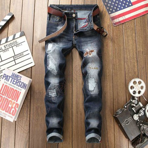 new jeans chino pants pant men's trousers stretch close-fitting slacks washed straight skinny embroidery patchwork ripped mens trend br, Blue
new jeans chino pants pant men's trousers stretch close-fitting slacks washed straight skinny embroidery patchwork ripped mens trend br, Blue