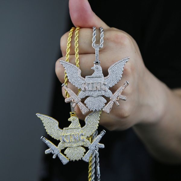 mens cool necklace gold silver colors bling cz eagle guns pendant necklace with 3mm 24inch rope chain necklace nice gift
mens cool necklace gold silver colors bling cz eagle guns pendant necklace with 3mm 24inch rope chain necklace nice gift