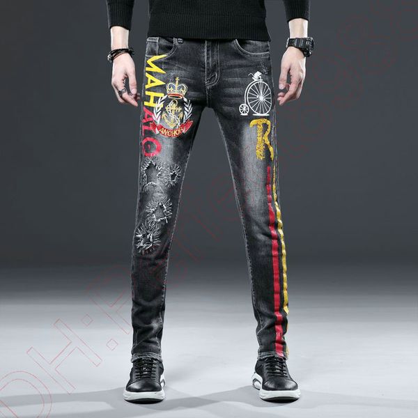 new jeans chino pants pant men's trousers stretch close-fitting slacks washed straight skinny embroidery patchwork ripped mens trend br, Blue
new jeans chino pants pant men's trousers stretch close-fitting slacks washed straight skinny embroidery patchwork ripped mens trend br, Blue
