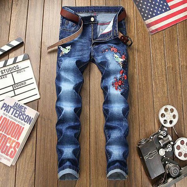 new jeans chino pants pant men's trousers stretch close-fitting slacks washed straight skinny embroidery patchwork ripped mens trend br, Blue
new jeans chino pants pant men's trousers stretch close-fitting slacks washed straight skinny embroidery patchwork ripped mens trend br, Blue