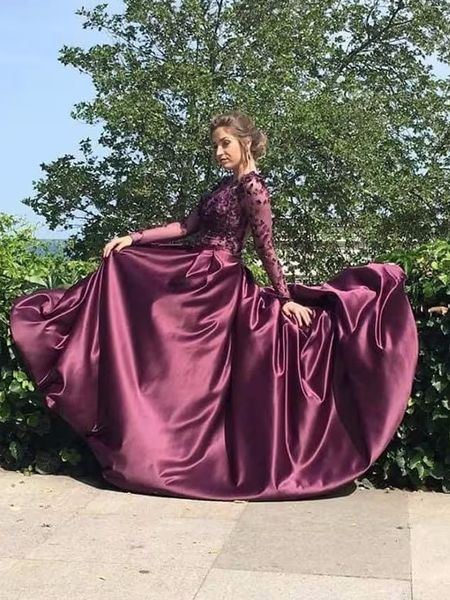 gorgeous purple evening dresses long sleeves hollow back sweep train prom gowns sheer with hand made flower, Black;red
gorgeous purple evening dresses long sleeves hollow back sweep train prom gowns sheer with hand made flower, Black;red