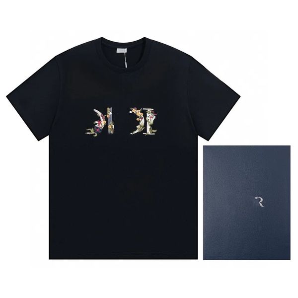men's t-shirts summer 22s cotton embroidered letters short-sleeved men and women, White;black
men's t-shirts summer 22s cotton embroidered letters short-sleeved men and women, White;black