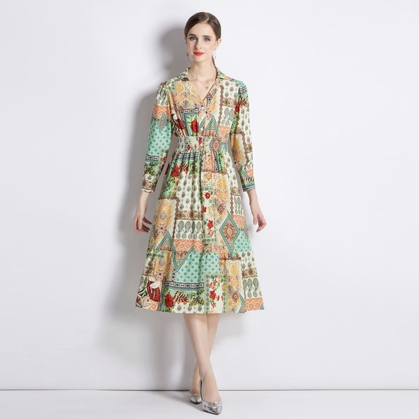 2023 fashion floral printed maxi dress long sleeve women v-neck vacation bohemian designer dresses ladies sweet chic slim a-line frocks spri, Black;gray
2023 fashion floral printed maxi dress long sleeve women v-neck vacation bohemian designer dresses ladies sweet chic slim a-line frocks spri, Black;gray