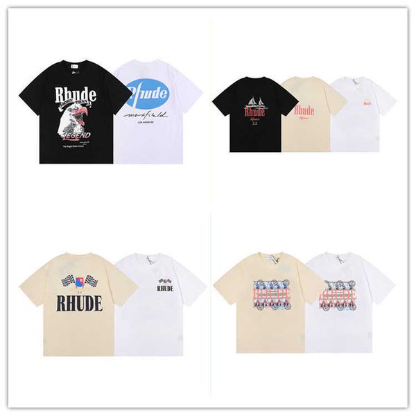 2023 new men's t shirt north american high street brand rhude summer 5 series champion flag printed ins trendy top, White;black
2023 new men's t shirt north american high street brand rhude summer 5 series champion flag printed ins trendy top, White;black