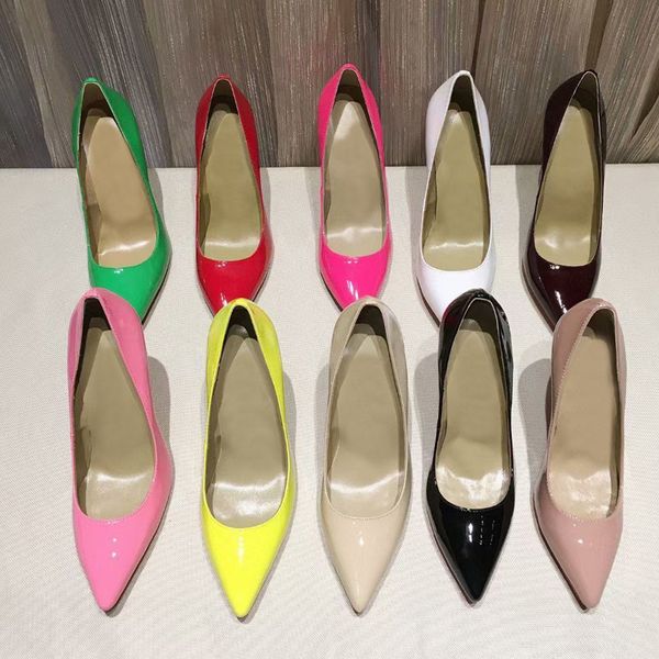 classic dress shoes high-heeled boat shoe designer shoes leather bar party thin heel high heels 100% bright paint leather women pointed heel, Black
classic dress shoes high-heeled boat shoe designer shoes leather bar party thin heel high heels 100% bright paint leather women pointed heel, Black