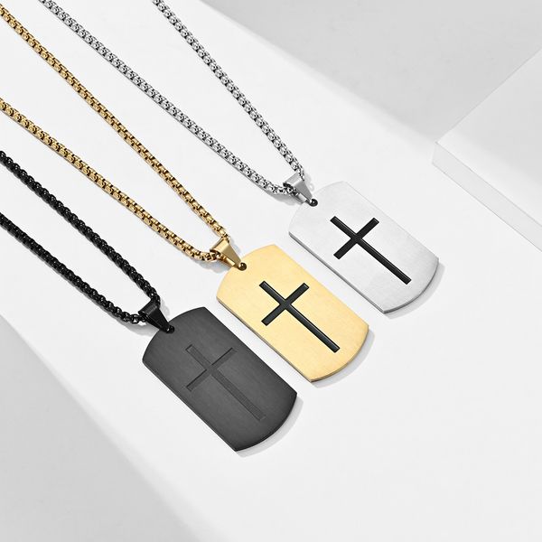 hip-hop stainless steel army cross pendant necklace for men's titanium steel dog tag trend jewelry gift, Silver
hip-hop stainless steel army cross pendant necklace for men's titanium steel dog tag trend jewelry gift, Silver