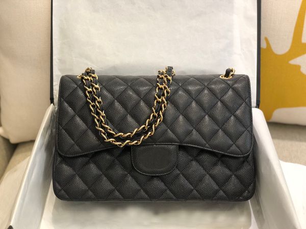 new shoulder flap bag gold hardware caviar leather handbag lux designer brands classic fashion women purse size 30cm, Black;red
new shoulder flap bag gold hardware caviar leather handbag lux designer brands classic fashion women purse size 30cm, Black;red