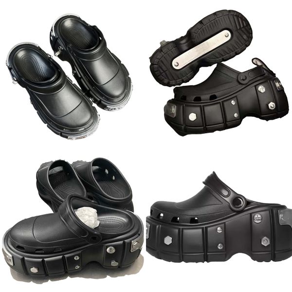women triple s sandals men big toe slippers fashion beach pool stainless steel patch slides sports punk style rubber rivet slider casual foa, Black
women triple s sandals men big toe slippers fashion beach pool stainless steel patch slides sports punk style rubber rivet slider casual foa, Black