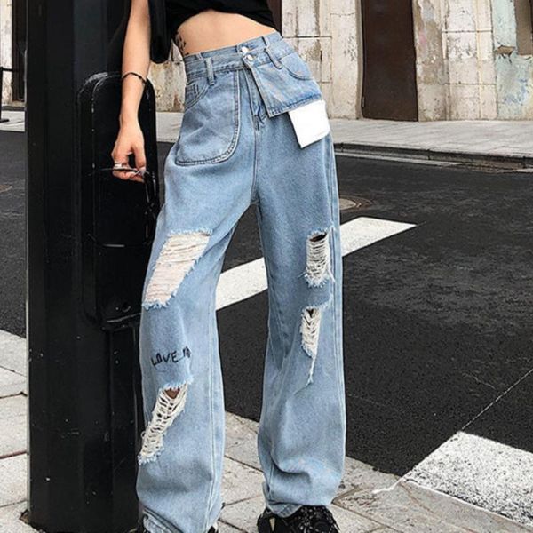 plus size loose high waist casual hole ripped trousers wide leg light blue streetwear vintage
plus size loose high waist casual hole ripped trousers wide leg light blue streetwear vintage