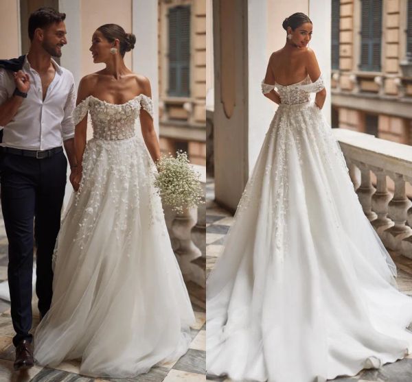 2023 gorgeous beach wedding dresses bridal gown 3d floral applique off the shoulder straps a line sweep train plus size custom made garden v, White
2023 gorgeous beach wedding dresses bridal gown 3d floral applique off the shoulder straps a line sweep train plus size custom made garden v, White