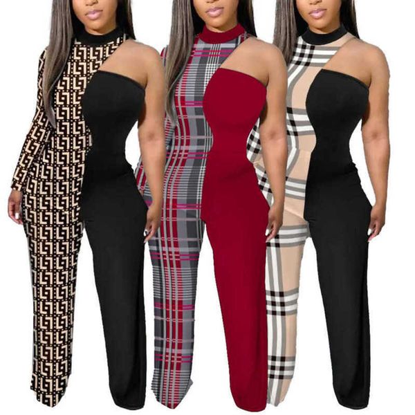 plus sizes designer women jumpsuits sells contrast color patchwork fashionable printed one shoulder rompers, Black;white
plus sizes designer women jumpsuits sells contrast color patchwork fashionable printed one shoulder rompers, Black;white