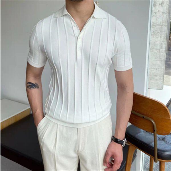 2023 spring summer knit polo shirt men casual turn-down collar button fashion striped solid slim ice silk cotton t-shirt s-2xl, White;black
2023 spring summer knit polo shirt men casual turn-down collar button fashion striped solid slim ice silk cotton t-shirt s-2xl, White;black