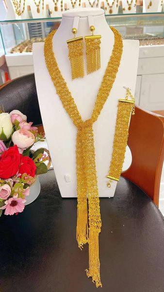 wedding jewelry sets 24k gold plated dubai jewelry set tassel necklace bracelet earrings chd20787 230130, Slivery;golden
wedding jewelry sets 24k gold plated dubai jewelry set tassel necklace bracelet earrings chd20787 230130, Slivery;golden