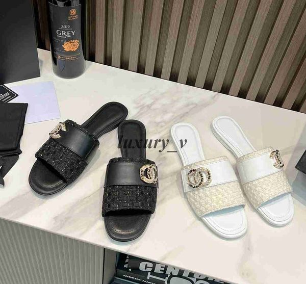 designer slippers women sandals coco tweed mules slippers leather lambskin slipper ballet flats summer beach flip flops with box, Black
designer slippers women sandals coco tweed mules slippers leather lambskin slipper ballet flats summer beach flip flops with box, Black