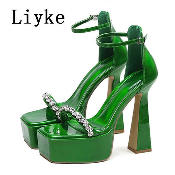 size 35-42 crystal square open toe super high heels platform sandals fashion buckle strap wedding shoes women pumps 0129, Black
size 35-42 crystal square open toe super high heels platform sandals fashion buckle strap wedding shoes women pumps 0129, Black
