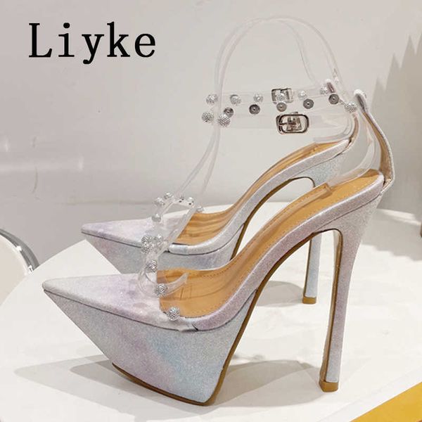 summer thick bottom pointed open toe platform sandals women fashion crystal rivet pvc strap high heels stripper shoes 0129, Black
summer thick bottom pointed open toe platform sandals women fashion crystal rivet pvc strap high heels stripper shoes 0129, Black
