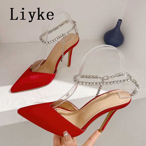 2023 new pointed toe red high heels wedding banquet mules shoes crystal chain ankle strap stiletto sandal women pumps 0129, Black
2023 new pointed toe red high heels wedding banquet mules shoes crystal chain ankle strap stiletto sandal women pumps 0129, Black
