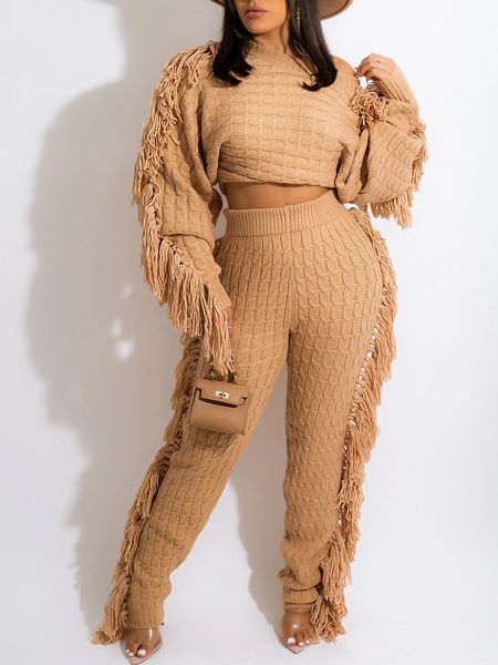 women's plus size tracksuits lw weave tassel design pants set winter warm knitted sweaterpants two piece oversized crop sweater 230130, Black
women's plus size tracksuits lw weave tassel design pants set winter warm knitted sweaterpants two piece oversized crop sweater 230130, Black