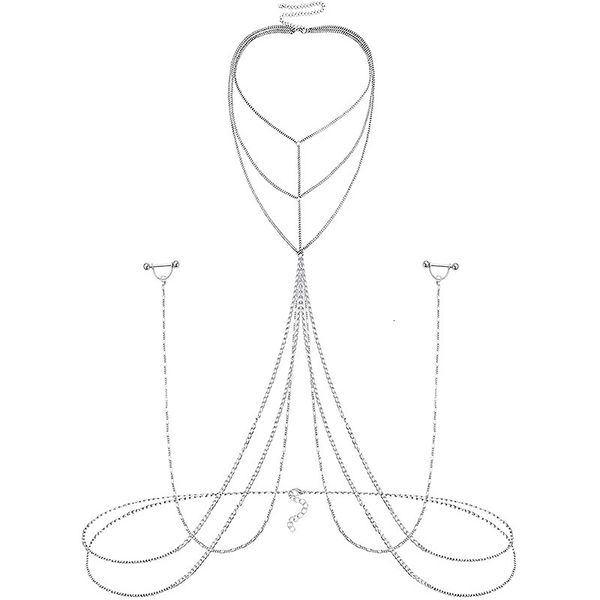 navel bell button rings nipple rings with body chain14g nipple piercing barbell nipplerings body piercing jewelry for women stainless steel, Silver
navel bell button rings nipple rings with body chain14g nipple piercing barbell nipplerings body piercing jewelry for women stainless steel, Silver